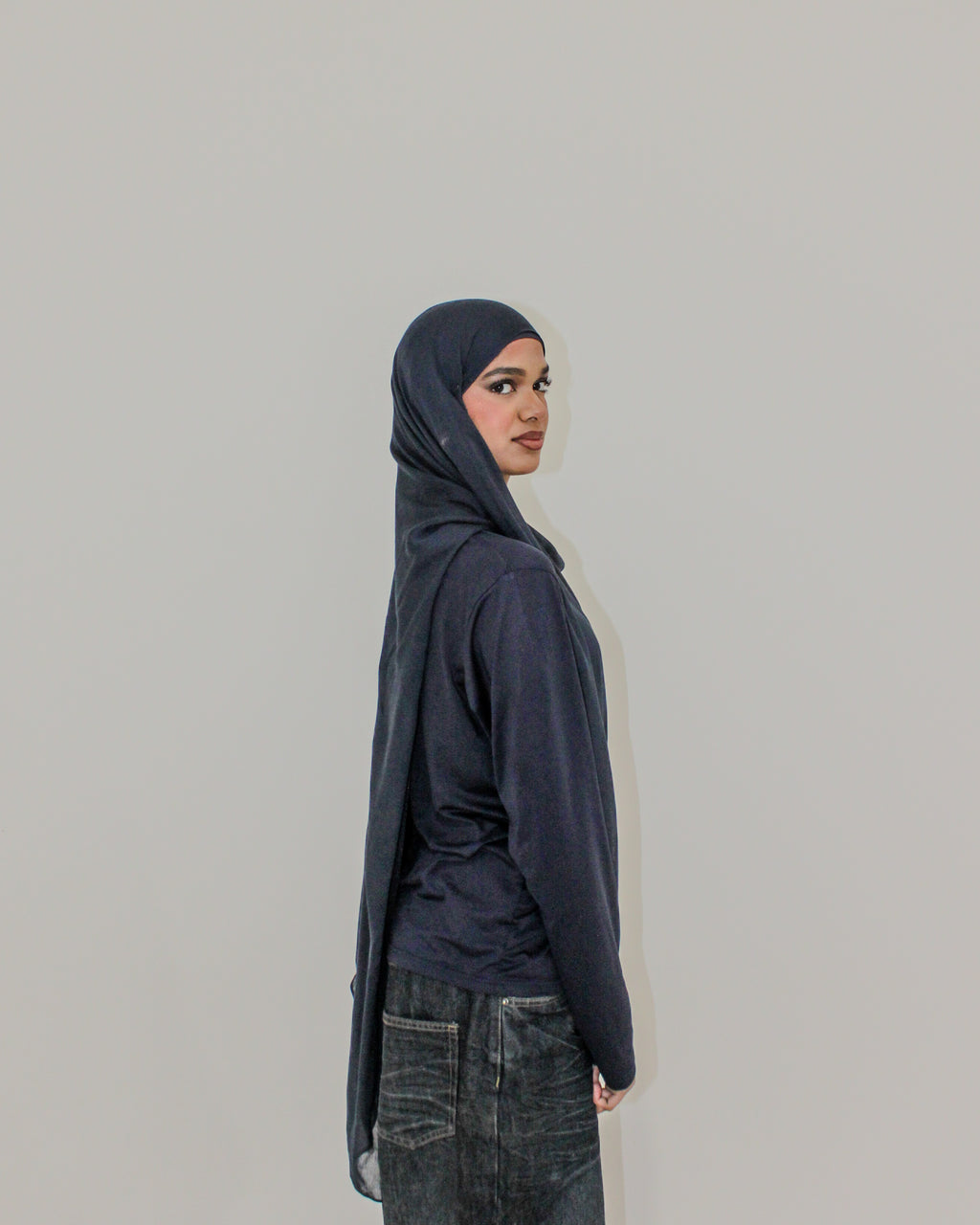 MODAL SCARF SET - NAVY BLUE