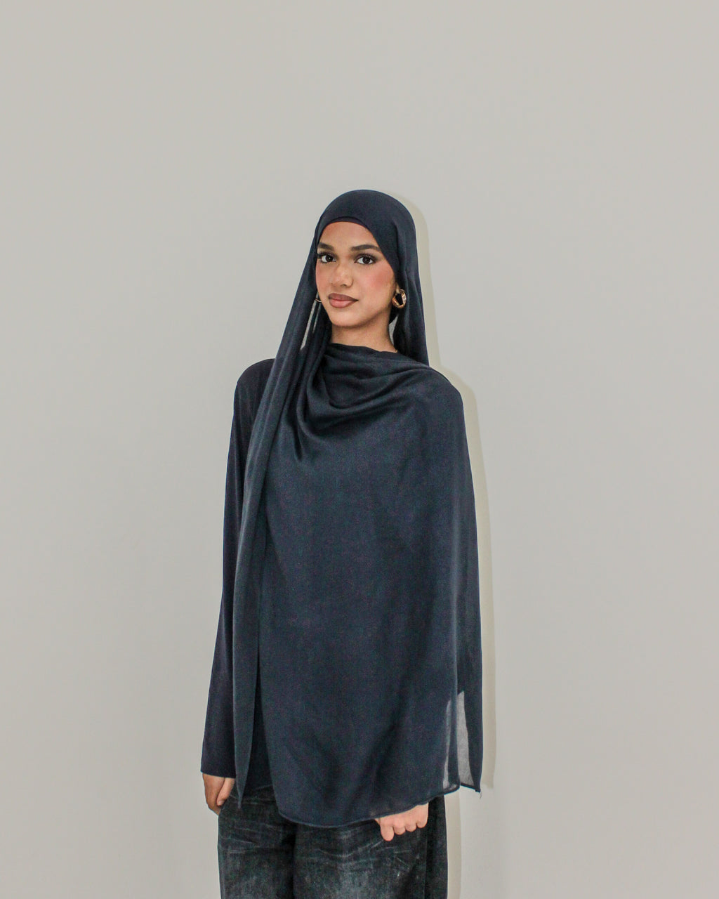 MODAL SCARF SET - NAVY BLUE