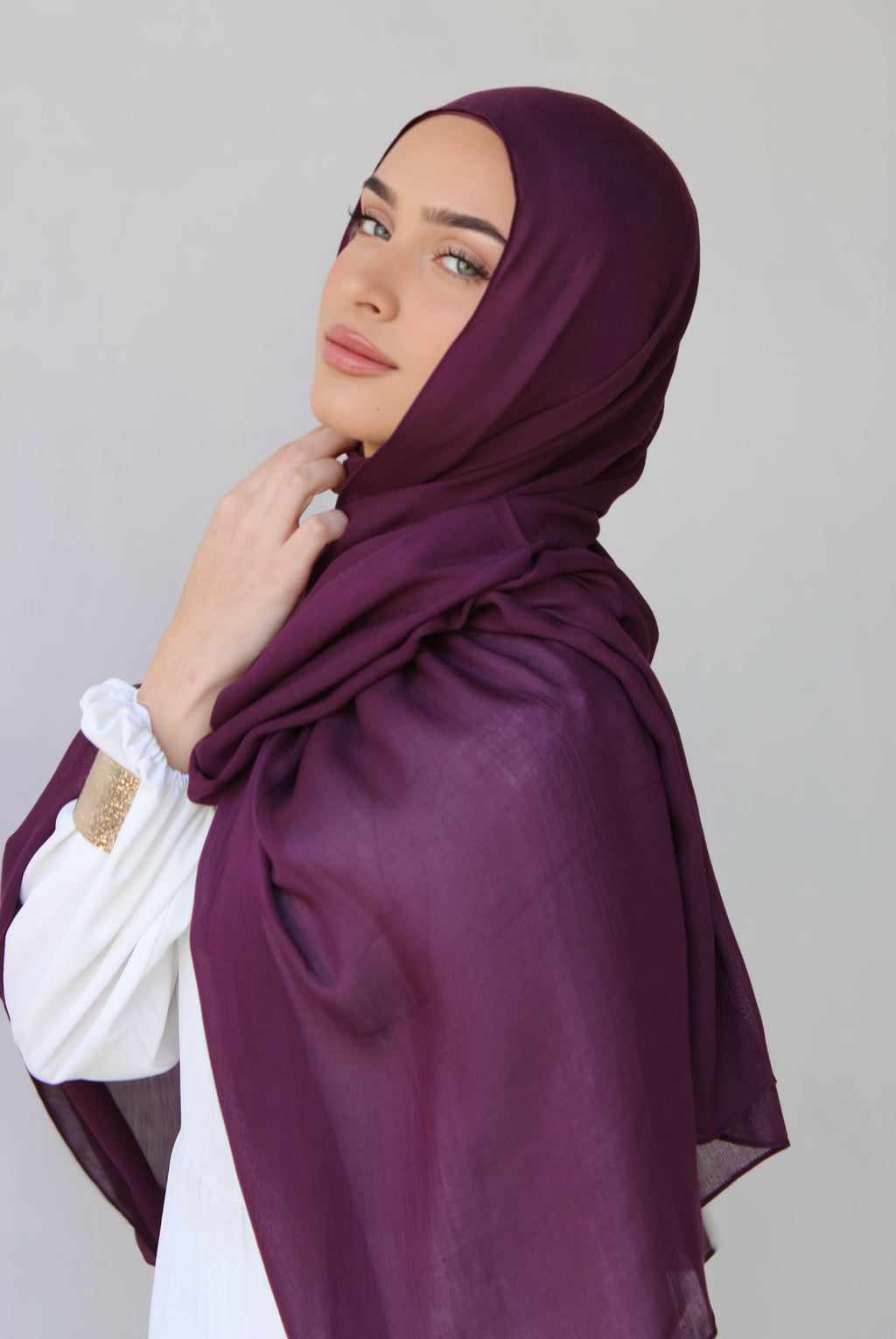 MODAL SCARF SET - PLUM