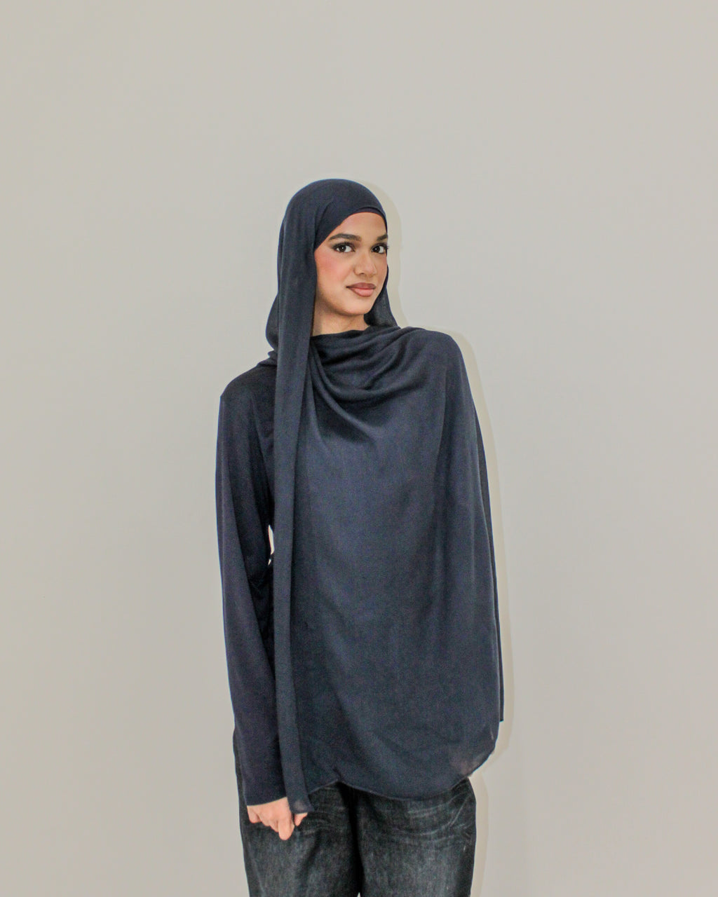 MODAL SCARF SET - NAVY BLUE